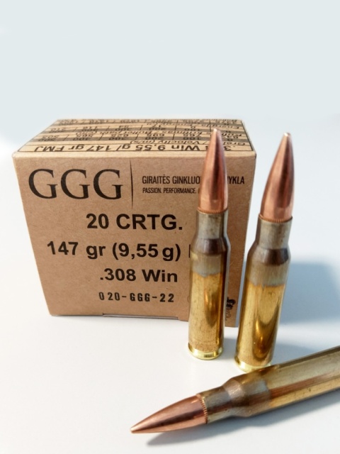 308 WIN NABÓJ KULOWY FMJ GGG GPX11 (147 GRN) 9,55G (1009156)