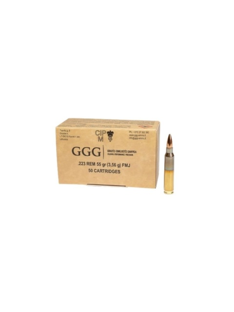 223 REM NABÓJ KULOWY FMJ GGG GPR11 (55GRN) 3,56G (1009152)